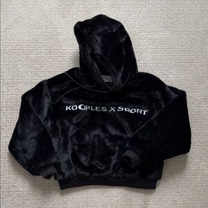 The Kooples Black Fur Hoodie